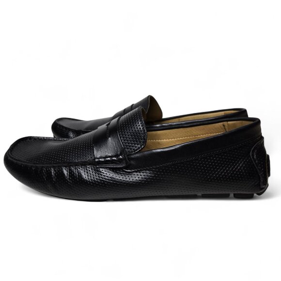 Mercanti Fiorentini Relax Driving Loafers Men's Black Perforated MF-3601 10M - Picture 2 of 8